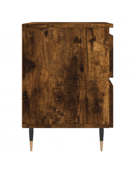 Comodini 2pz Rovere Fumo 40x35x50 cm in Legno Multistrato