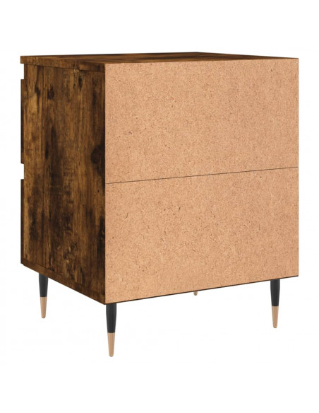 Comodini 2pz Rovere Fumo 40x35x50 cm in Legno Multistrato