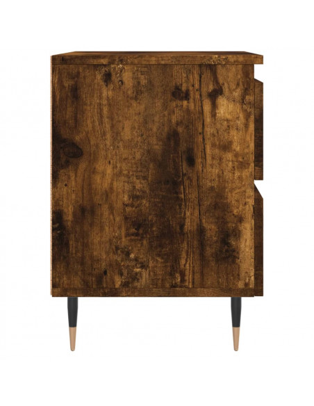 Comodino Rovere Fumo 40x35x50 cm in Legno Multistrato