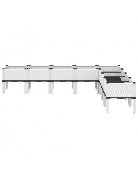 Fioriera da Giardino con Gambe Bianca 200x160x42 cm in PP