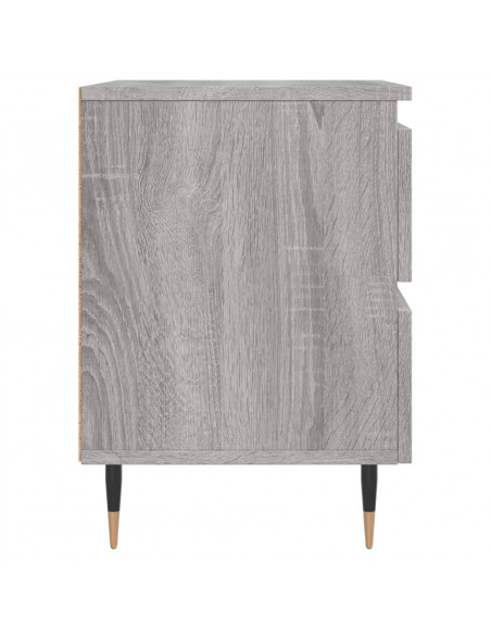 Comodini 2pz Grigio Sonoma 40x35x50 cm in Legno Multistrato