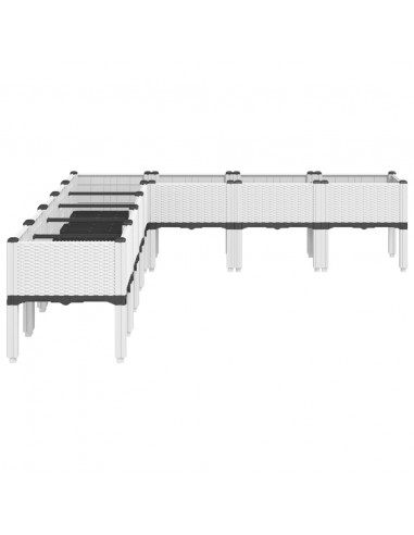 Fioriera da Giardino con Gambe Bianca 200x160x42 cm in PP