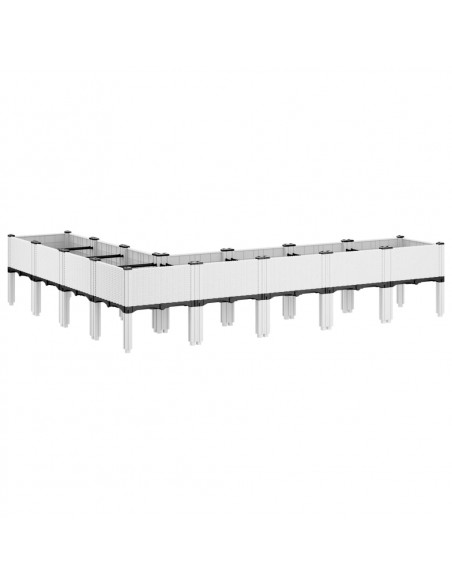 Fioriera da Giardino con Gambe Bianca 200x160x42 cm in PP
