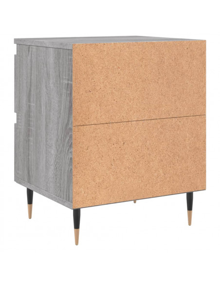 Comodini 2pz Grigio Sonoma 40x35x50 cm in Legno Multistrato