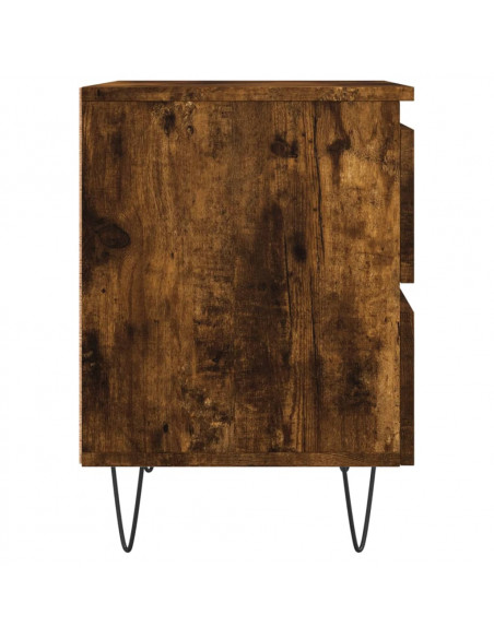 Comodino Rovere Fumo 40x35x50 cm in Legno Multistrato