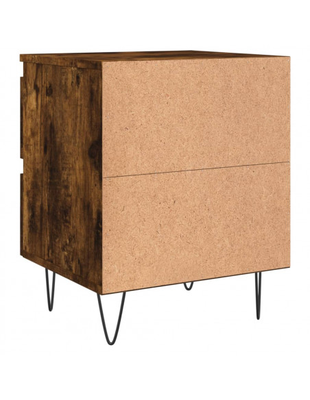 Comodino Rovere Fumo 40x35x50 cm in Legno Multistrato