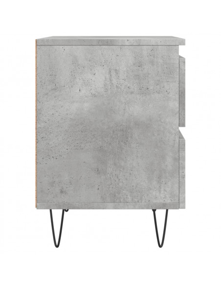 Comodini 2pz Grigio Cemento 40x35x50 cm in Legno Multistrato