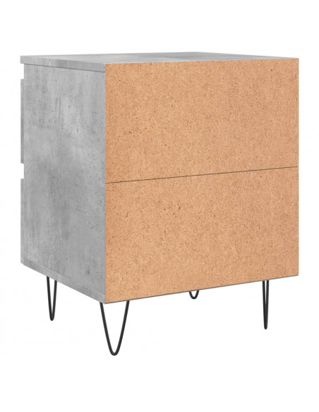 Comodini 2pz Grigio Cemento 40x35x50 cm in Legno Multistrato