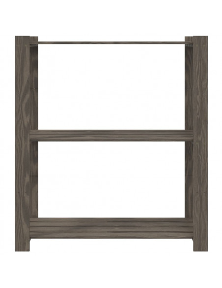 Scaffale a 3 Livelli Grigio 80x38x90 cm in Legno di Pino
