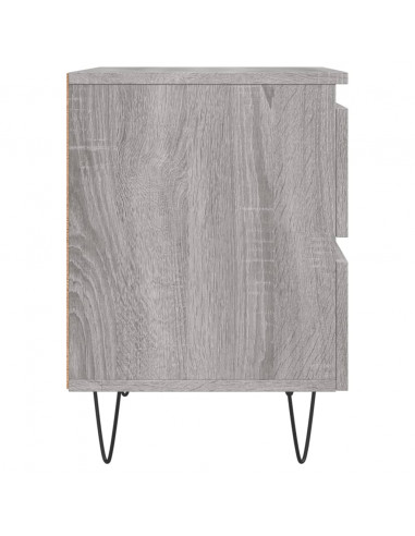 Comodini 2pz Grigio Sonoma 40x35x50 cm in Legno Multistrato