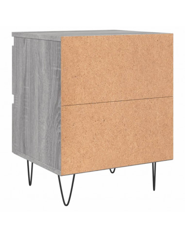 Comodini 2pz Grigio Sonoma 40x35x50 cm in Legno Multistrato