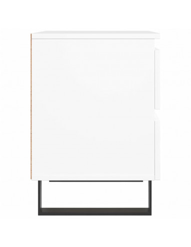 Comodini 2pz Bianchi 40x35x50 cm in Legno Multistrato