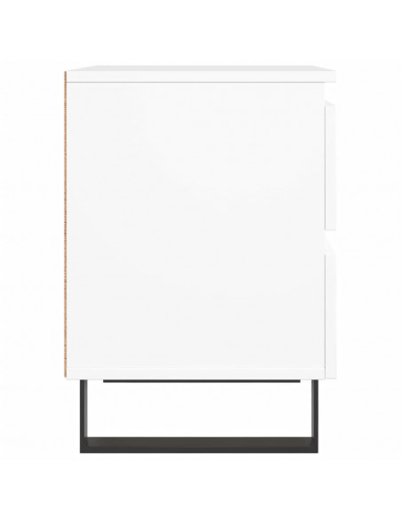 Comodini 2pz Bianchi 40x35x50 cm in Legno Multistrato
