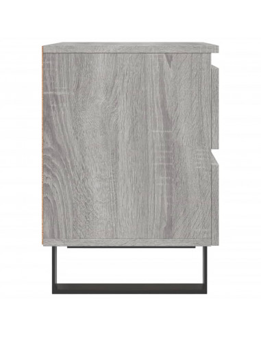 Comodini 2pz Grigio Sonoma 40x35x50 cm in Legno Multistrato