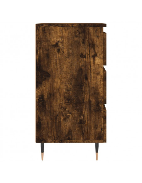 Comodino Rovere Fumo 40x35x69 cm in Legno Multistrato