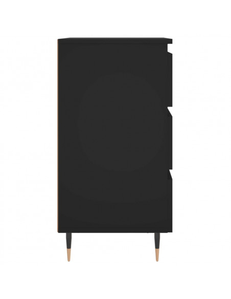 Comodini 2 pz Neri 40x35x69 cm in Legno Multistrato
