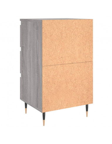 Comodini 2pz Grigio Sonoma 40x35x69 cm in Legno Multistrato