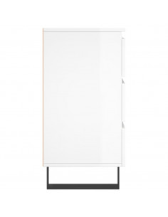 Comodini 2 pz Bianco Lucido 40x35x69 cm in Legno Multistrato 2