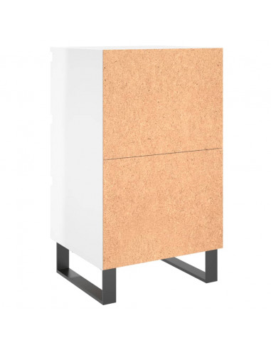 Comodini 2 pz Bianco Lucido 40x35x69 cm in Legno Multistrato