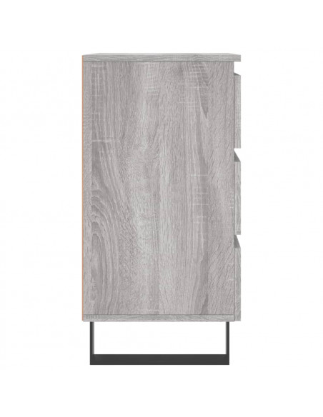 Comodini 2pz Grigio Sonoma 40x35x69 cm in Legno Multistrato