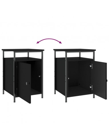 Comodini 2 pz Neri 40x42x60 cm in Legno Multistrato