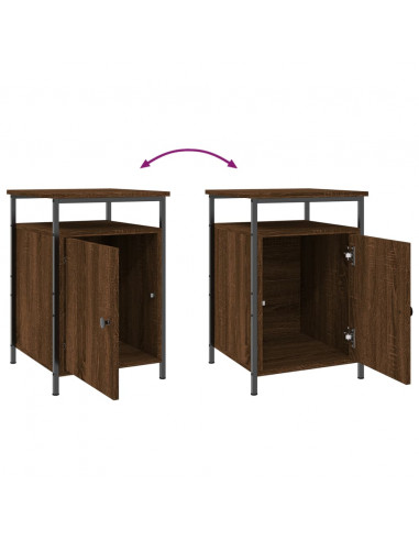 Comodini Rovere Marrone 2 pz 40x42x60 cm Legno Multistrato