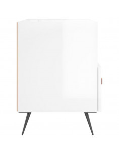 Comodini 2 pz Bianco Lucido 40x35x47,5 cm in Legno Multistrato 2