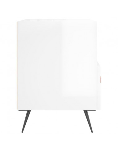 Comodini 2 pz Bianco Lucido 40x35x47,5 cm in Legno Multistrato