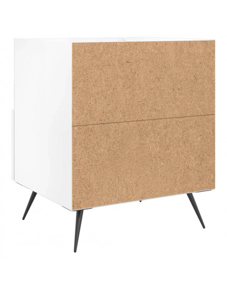 Comodini 2 pz Bianco Lucido 40x35x47,5 cm in Legno Multistrato