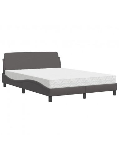 Letto con Materasso Grigio 120x200 cm in Similpelle