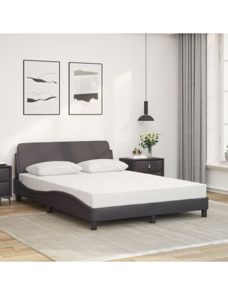 Letto con Materasso Grigio 120x200 cm in Similpelle
