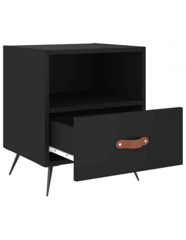 Comodini 2 pz Neri 40x35x47,5 cm in Legno Multistrato