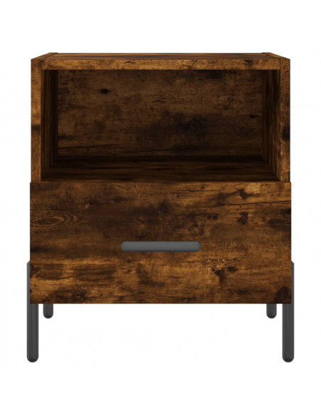 Comodini 2 pz Rovere Fumo 40x35x47,5 cm in Legno Multistrato