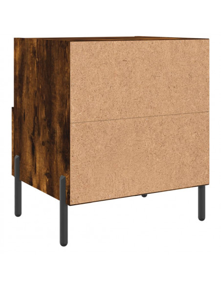 Comodini 2 pz Rovere Fumo 40x35x47,5 cm in Legno Multistrato