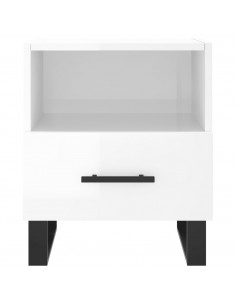 Comodini 2 pz Bianco Lucido 40x35x47,5 cm in Legno Multistrato 2