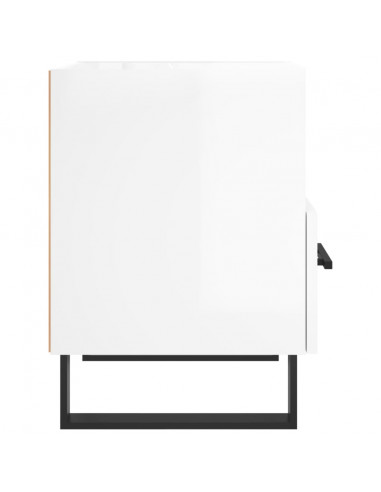 Comodini 2 pz Bianco Lucido 40x35x47,5 cm in Legno Multistrato