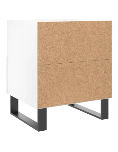 Comodini 2 pz Bianco Lucido 40x35x47,5 cm in Legno Multistrato