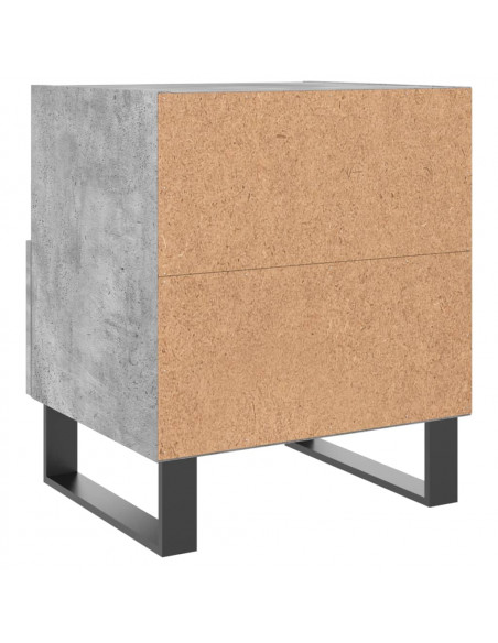 Comodini 2 pz Grigio Cemento 40x35x47,5 cm in Legno Multistrato
