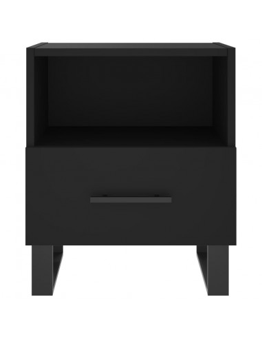 Comodini 2 pz Neri 40x35x47,5 cm in Legno Multistrato