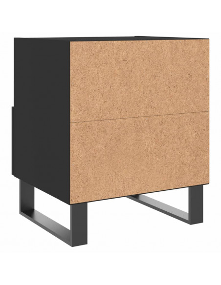 Comodini 2 pz Neri 40x35x47,5 cm in Legno Multistrato