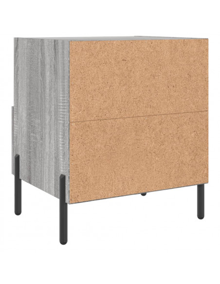 Comodini 2 pz Grigio Sonoma 40x35x47,5 cm in Legno Multistrato