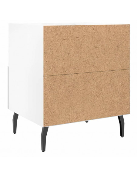Comodini 2 pz Bianco Lucido 40x35x47,5 cm in Legno Multistrato