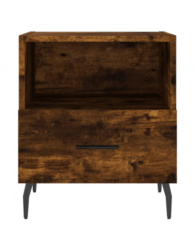 Comodini 2 pz Rovere Fumo 40x35x47,5 cm in Legno Multistrato
