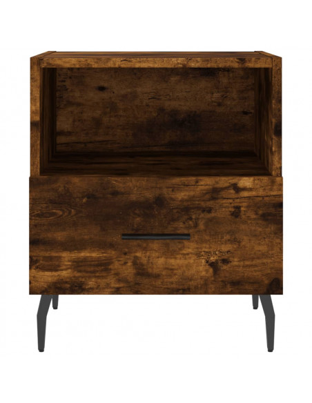 Comodini 2 pz Rovere Fumo 40x35x47,5 cm in Legno Multistrato