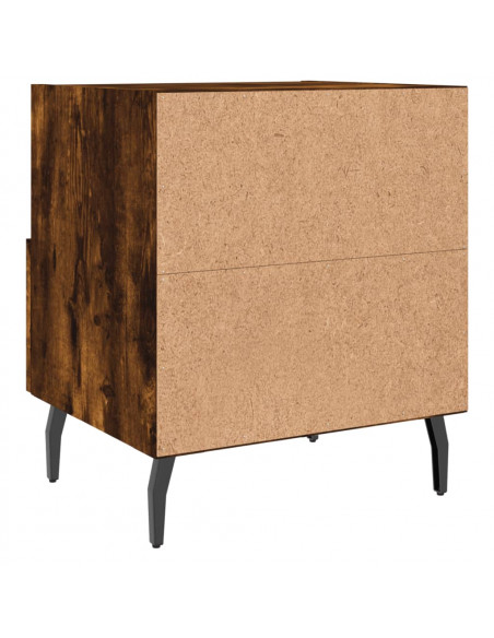Comodini 2 pz Rovere Fumo 40x35x47,5 cm in Legno Multistrato