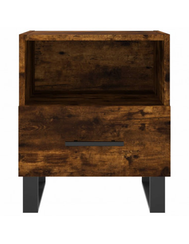 Comodini 2 pz Rovere Fumo 40x35x47,5 cm in Legno Multistrato