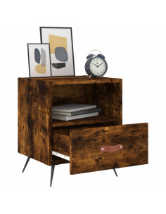 Comodino Rovere Fumo 40x35x47,5 cm in Legno Multistrato 2