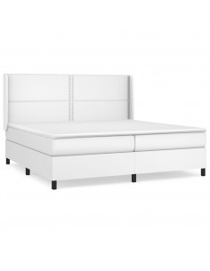 Giroletto a Molle con Materasso Bianco 200x200cm in Similpelle 2