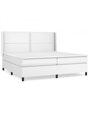 Giroletto a Molle con Materasso Bianco 200x200cm in Similpelle