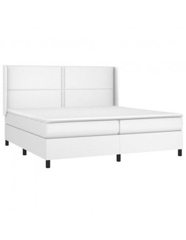 Giroletto a Molle con Materasso Bianco 200x200cm in Similpelle